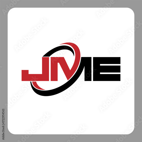 jme logo. jme letter. jme letter logo design. Initials jme logo linked with circle and uppercase monogram logo. Modern Red and Black Initials Logo for Corporate, jme typography for technology,