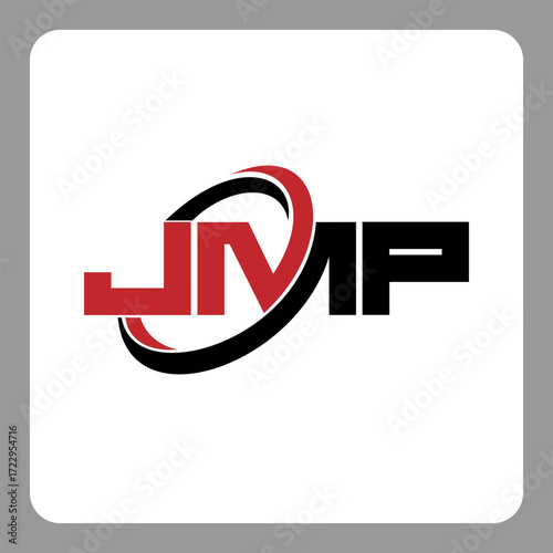 jmp logo. jmp letter. jmp letter logo design. Initials jmp logo linked with circle and uppercase monogram logo. Modern Red and Black Initials Logo for Corporate, jmp typography for technology,