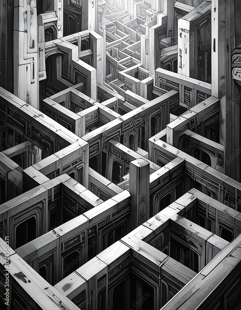 Fototapeta premium Intricate maze-like city