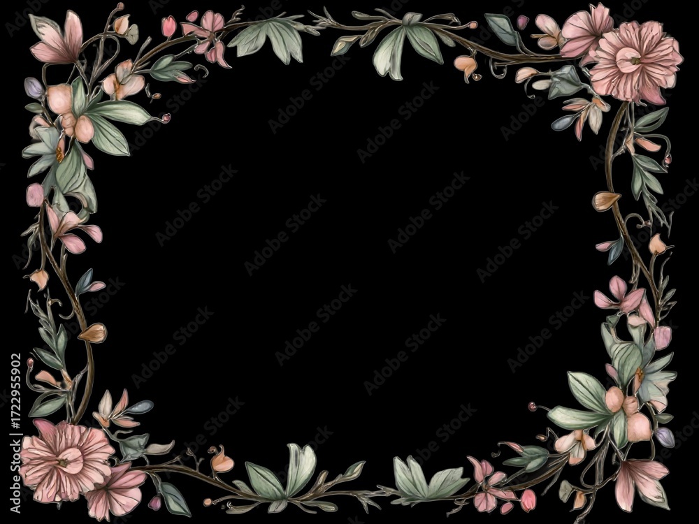 Obraz premium フレーム, 飾り枠, 縁飾り, 装飾, 飾り, フォトフレーム, 額縁, 飾り罫, メッセージカード, カード, 本, 招待状, デコレーション, レター, 手紙, デザイン, イラスト, 結婚式, 結婚, 告白, 薔薇, バラ, 花, はな, 植物, ピンク, フラワー, フローラル, 母の日, 父の日, 敬老の日, バレンタイン, 愛, ホワイトデー, 便箋, ばら, 誕生日, お祝い