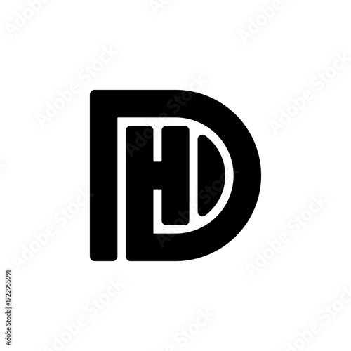 Creative DH Initials Logo | Professional Branding Icon