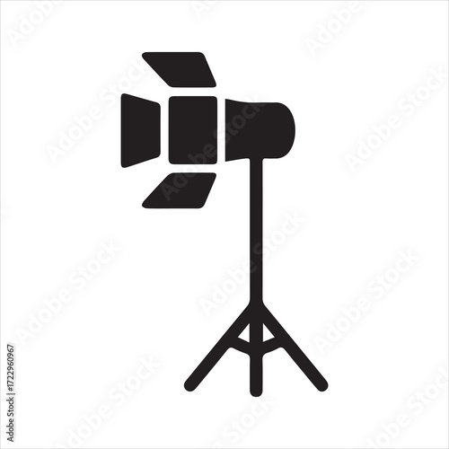 Studio Light icon silhouette vector with white background