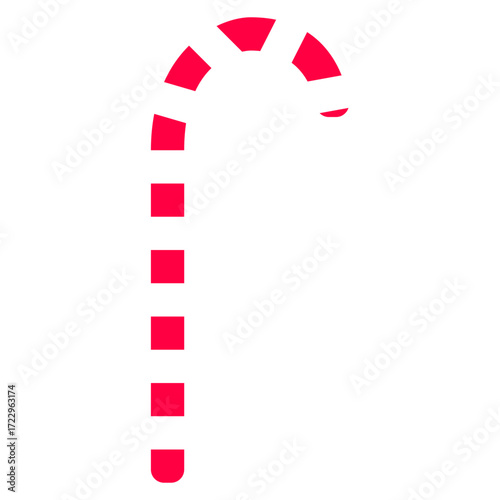 Red and white striped Christmas candy cane illustration