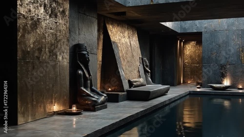 Dark modern spa interior