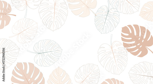 Delicate Monstera Leaf Patterns with a Soft Botanical Aesthetic.