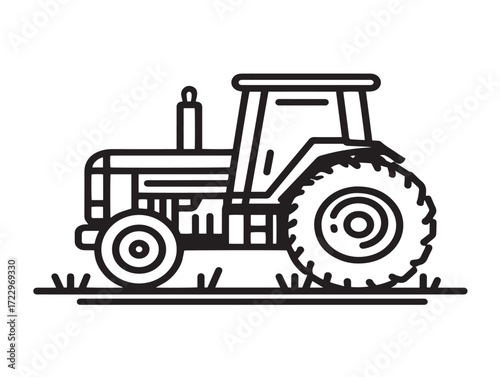 Elegant Farm Equipment Icon in Minimalist Vector Illustration Style