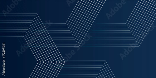 Dark blue hexagon abstract background with glowing arrow lines technology futuristic concept. vector illustration eps10