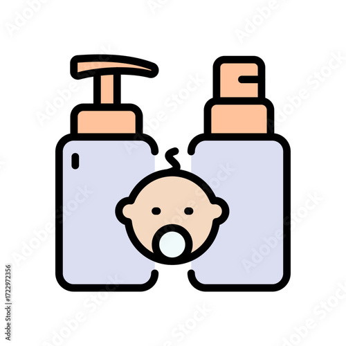 Baby cosmetics color icon. Skin care sign for web and app. Simple symbol for web design isolated on white background.