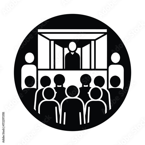 Art Gallery Opening Crowd Icon