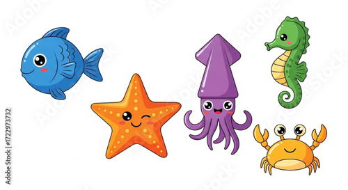 set of sea animals