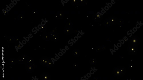 Floating firefly particles on transparent background