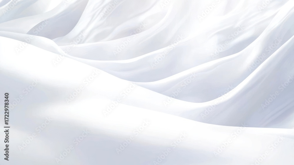 Obraz premium Elegant White Fabric Waves Background for Fashion and Textile Design