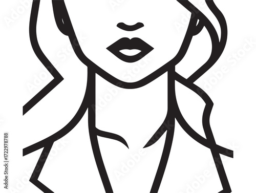 Elegant Fashion Icon Artwork in Modern Minimalist Vector Illustration
