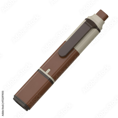 Brown marker pen isolated on transparent background