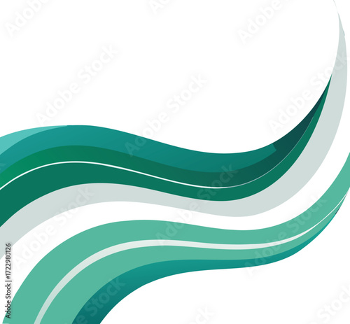 Abstract turquoise waves flowing smoothly vector illustration perfect for design backgrounds and textures