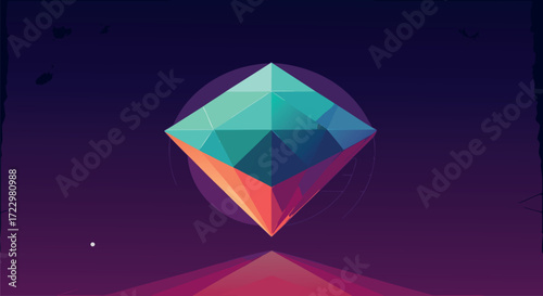 Abstract geometric nebula with vibrant polygon design