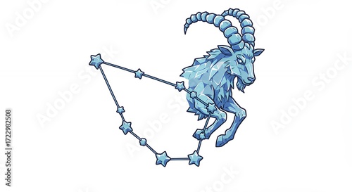 Capricon zodiac sign illustration