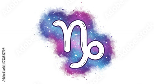 Capricorn zodiac sign illustration
