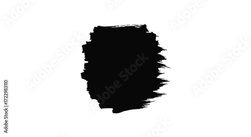 Abstract dark brushstroke on a white background a striking silhouette