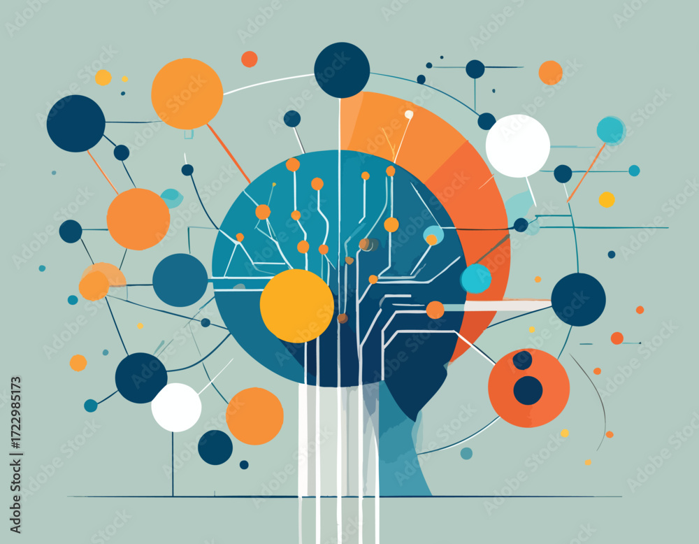 Obraz premium Innovative Neuromorphic Chip Brain Network Graphic Representing Artificial Intelligence and Advanced Computing Concepts