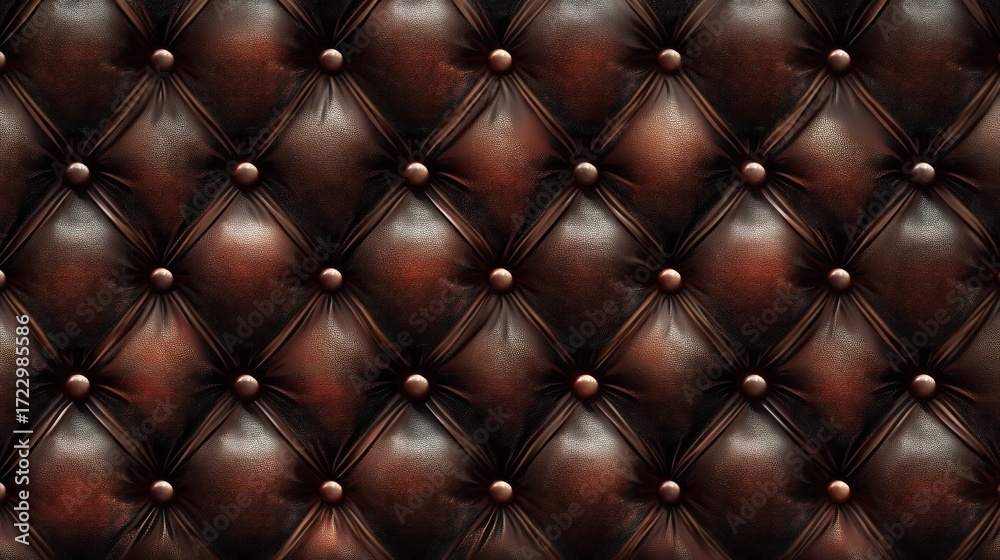 Fototapeta premium Sophisticated brown leather upholstery background with diamond pattern