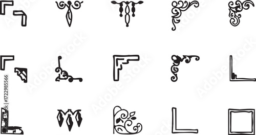 Vintage corner vector graphics: ornamental frame border designs for free download eps silhouette