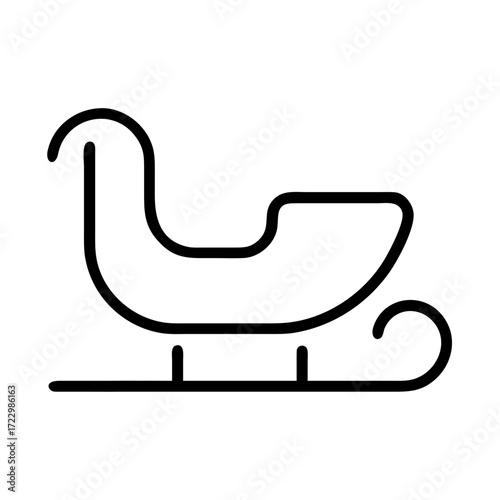 sleigh vector icon isolated on white background