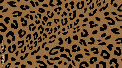 Brown and black leopard skin texture. Animal print background. Luxury wallpaper.