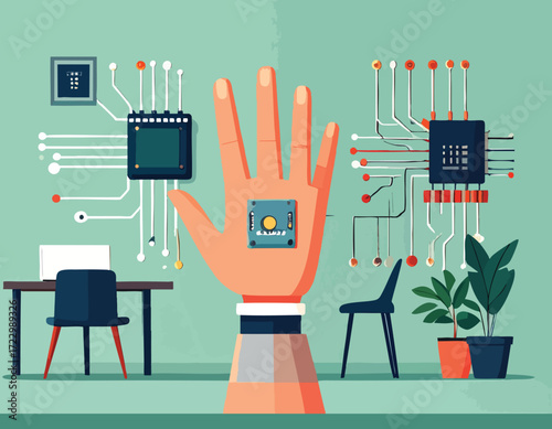 The future of human augmentation with an implanted neuromromorphic chip connecting biology and advanced artificial intelligence technology