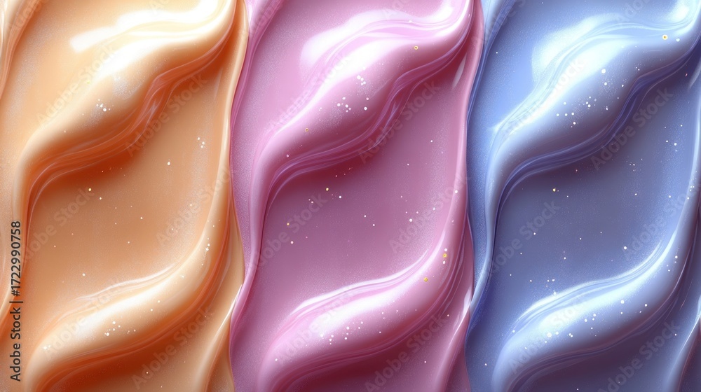 Obraz premium Pastel Swirls Abstract Background with Shimmering Accents and Fluid Forms