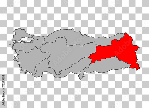 Eastern Anatolia Region of Turkey map symbol shape, travel web concept icon vector illustration .