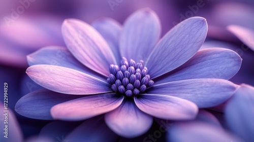 Delicate purple flower with intricate details and soft lighting