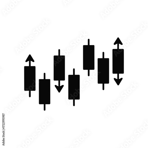 Financial trading candlestick chart representing market trends and investment performance data