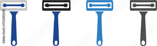 Razor blade icon vector set, razor vector icon set isolated on white background. 
