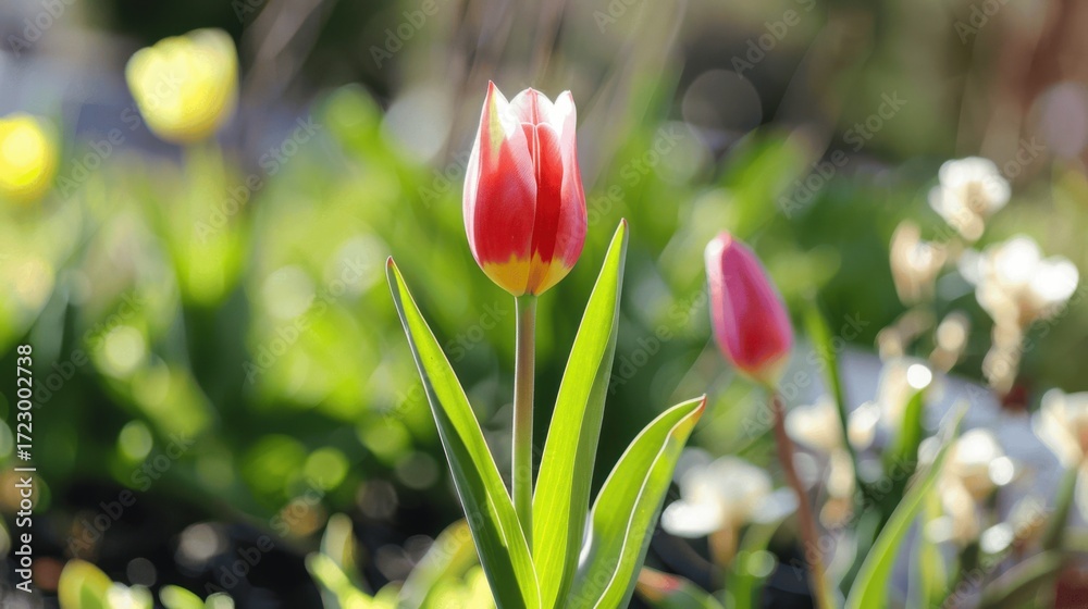 Fototapeta premium Nature’s Flower Beauty: Isolated Tulips, Bright Petals & Colorful Spring/Summer Floral Views
