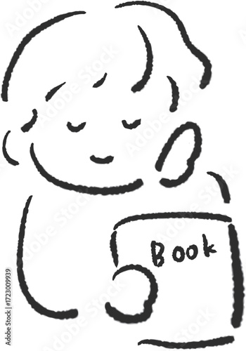 本を読んでいる人のイラスト