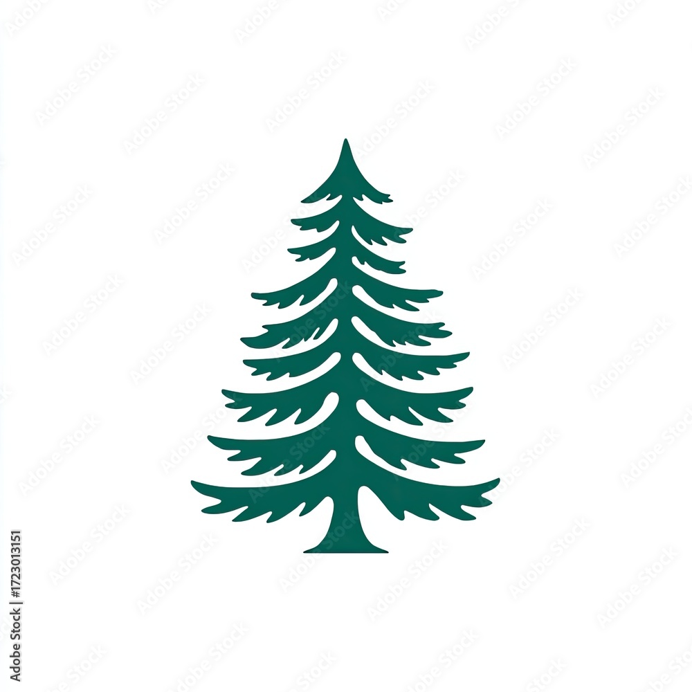 Obraz premium Dark green stylized fir tree graphic