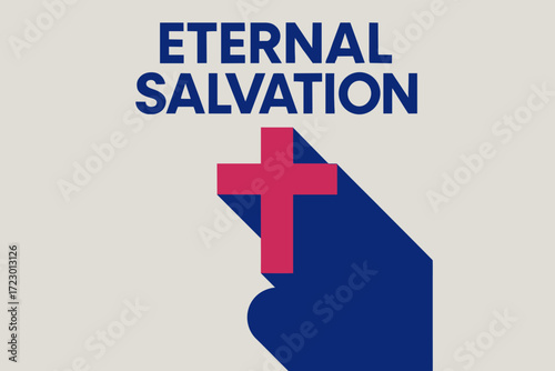 Geometric Salvation Poster. Eternal salvation. geometric sans heavy, flat fills, long angled shadows,