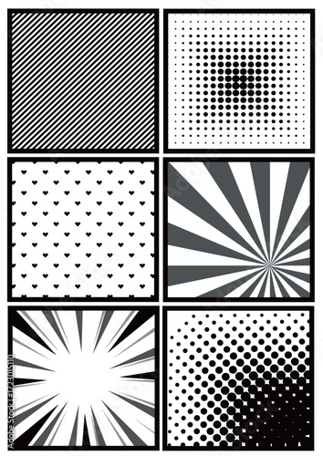 漫画のコマ割り風の背景素材