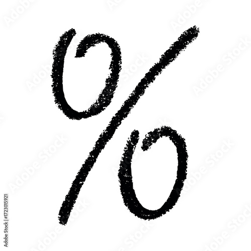 Hand drawn percentage symbol clipart Percent doodle Discount voucher sign Income tax Single element for design