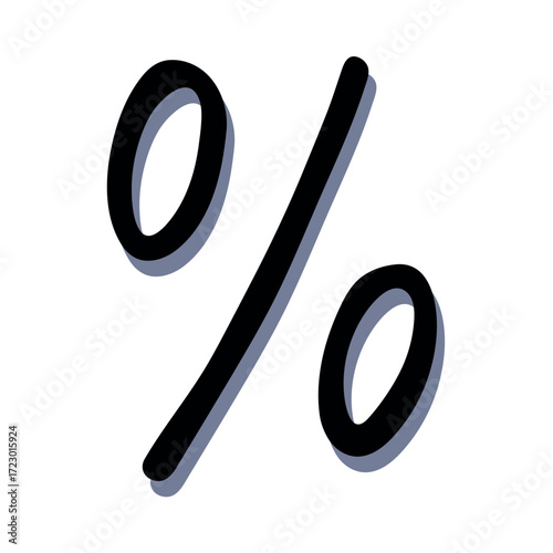 Hand drawn percentage symbol clipart Percent doodle Discount voucher sign Income tax Single element for design