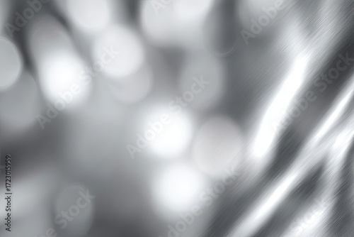 Abstract silver/gray blurred background with soft light bokeh