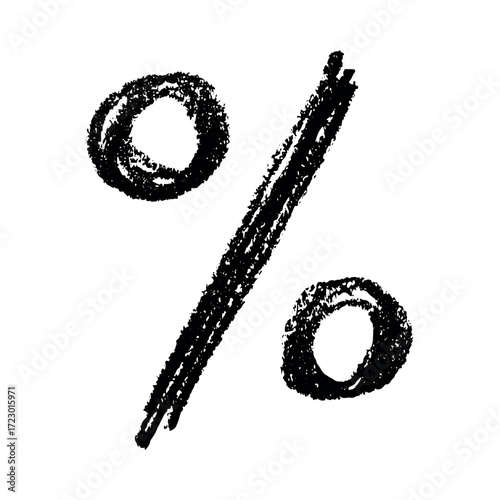 Hand drawn percentage symbol clipart Percent doodle Discount voucher sign Income tax Single element for design