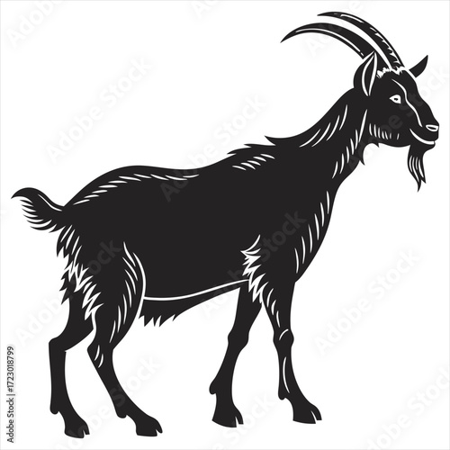 Goat. Goat silhouettes vector illustration, black Goat silhouette icon bundle. Black goat silhouettes in various poses on white background. 