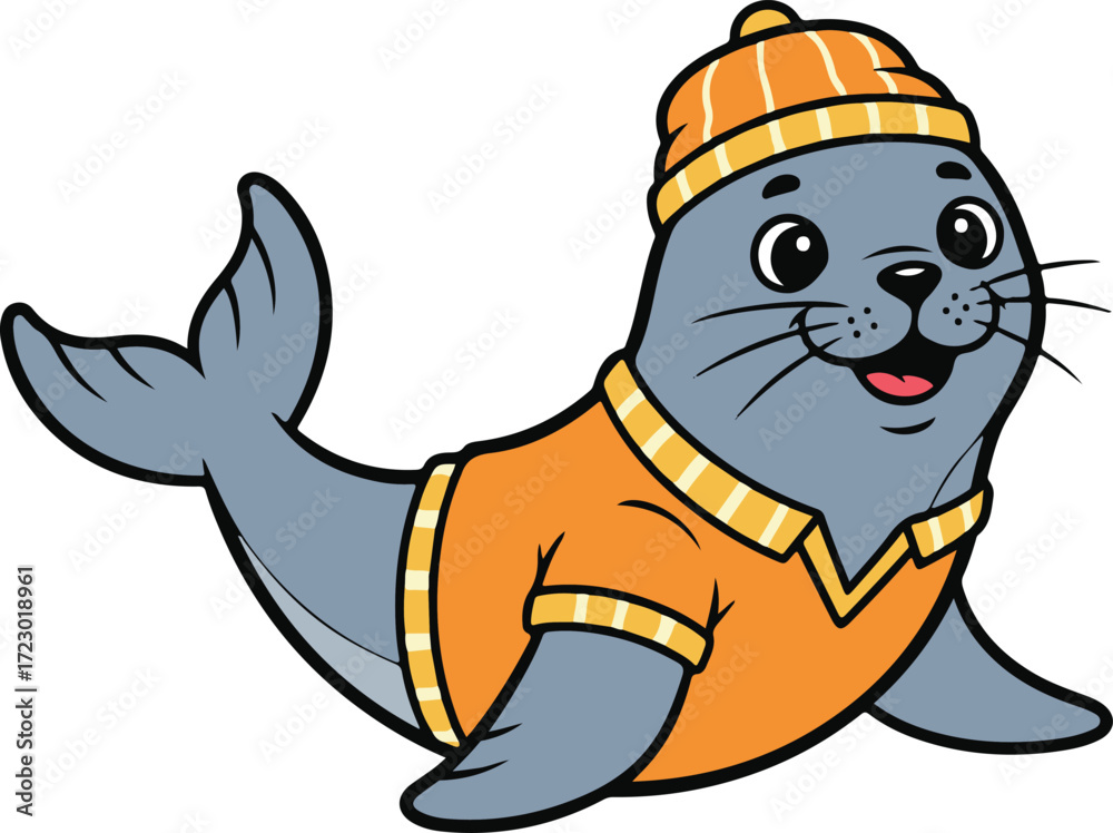 Naklejka premium A cartoon seal