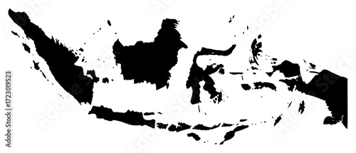 Indonesia map outline silhouette vector country shape laser cutting engraving