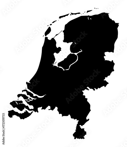 Netherlands map outline silhouette vector country shape laser cutting engraving