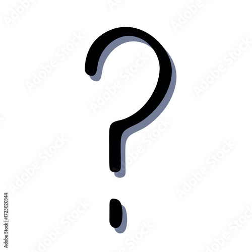 Hand drawn question mark clipart Single element for design
