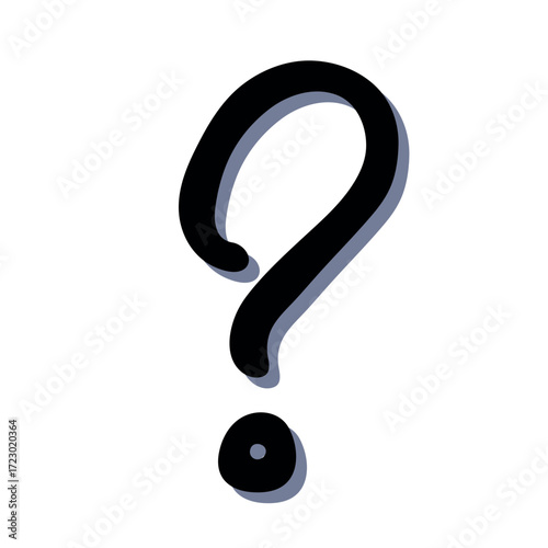 Hand drawn question mark clipart Single element for design