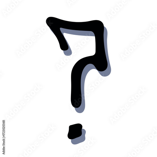 Hand drawn question mark clipart Single element for design